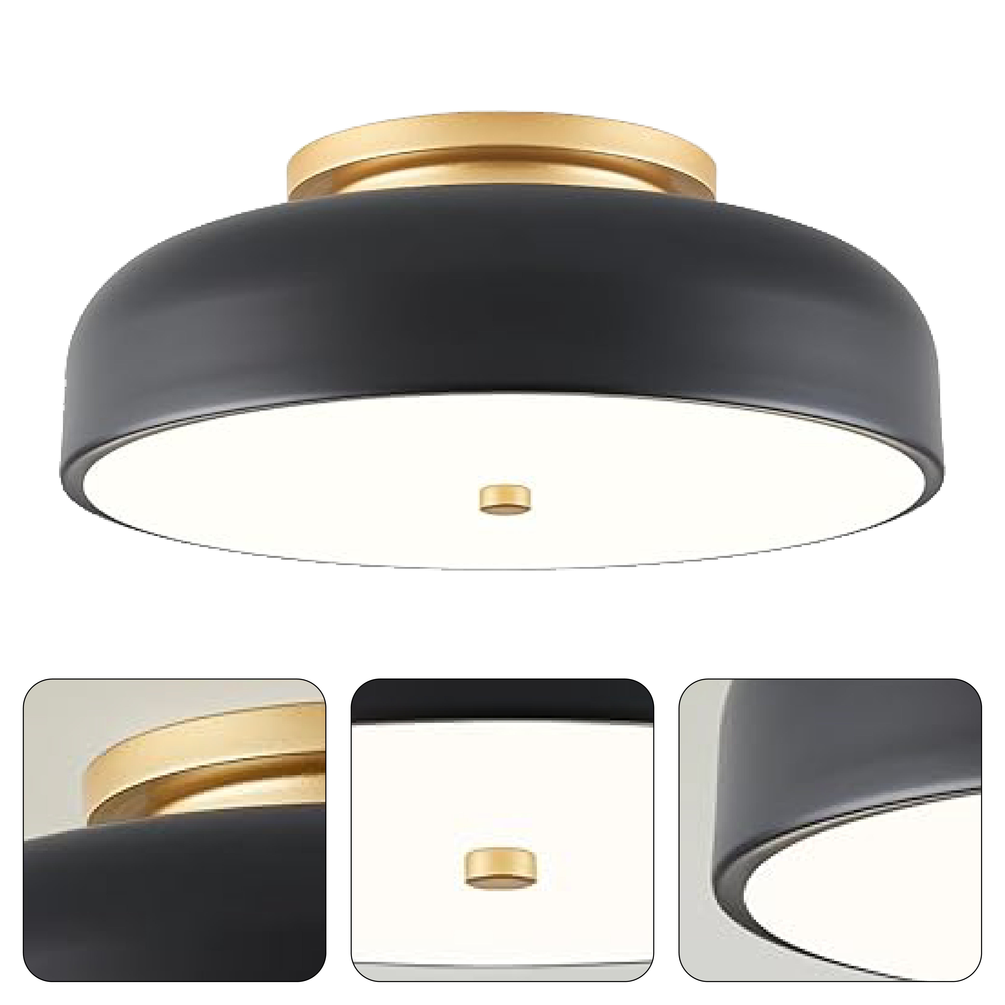 LED Dimmable ceiling light black and white mount flush light ‎metal and acrylic light fixture