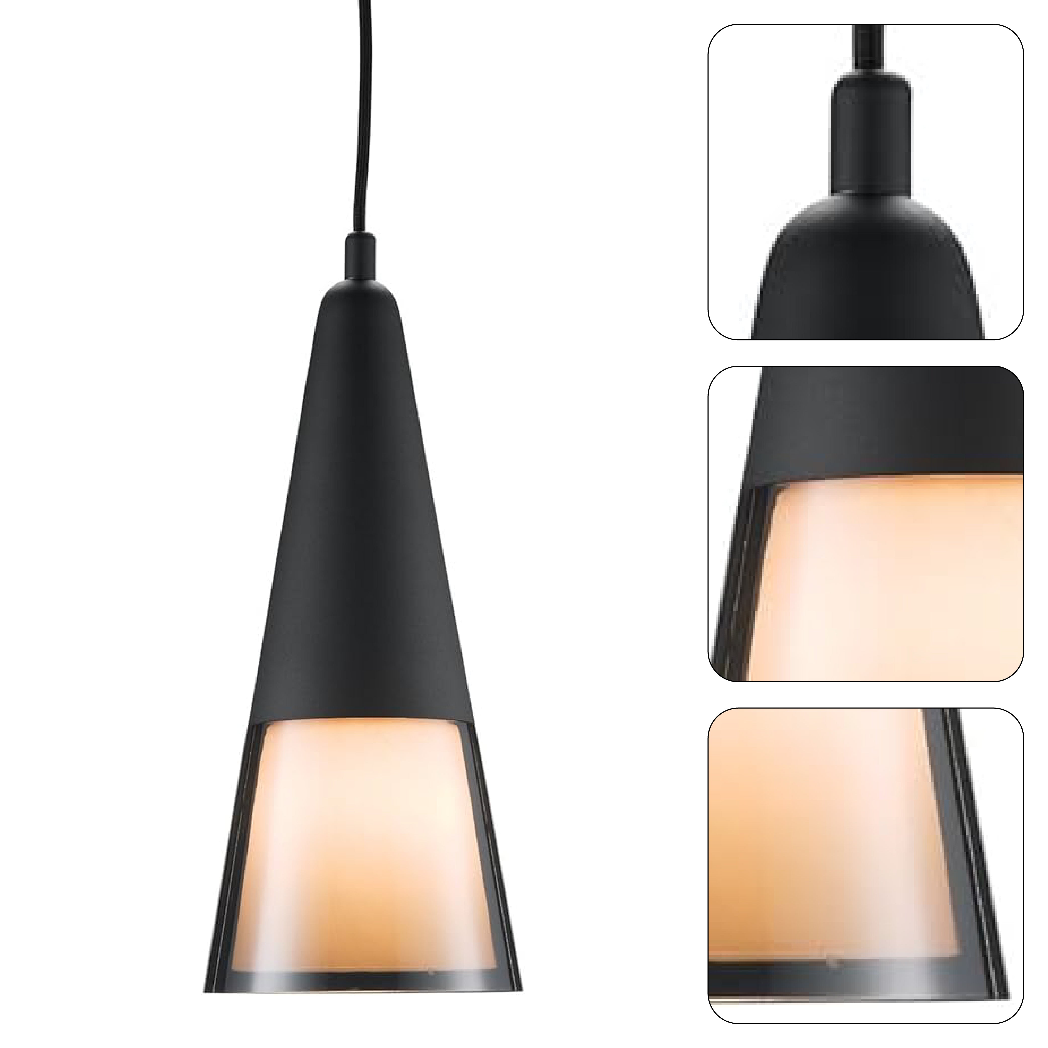 Contemporary light bulb black light fixture metal pendant light