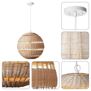 Globe pendant light woven hanging light metal globe light