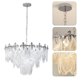 9-Lights Round pendant light 3 layer glass chandelier glass kitchen light