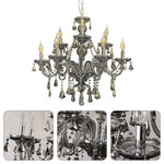 9 Light crystal chandelier light black light fixture vintage candle pendant lighting