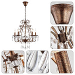 5-Lights crystal chandelier light bronze kitchen light farmhouse living room lights