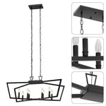 8-Light farmhouse chandelier light black island light adjustable fixture light