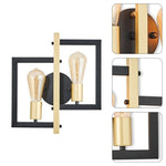 2-Light modern wall light black and gold vanities lights iron fixture light