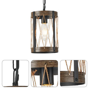 E26 bulbs farmhouse dining light black and walnut pendant lighting metal fixtures light