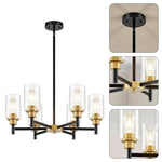 6-Light chandelier light black kitchen light glass hanging pendant light