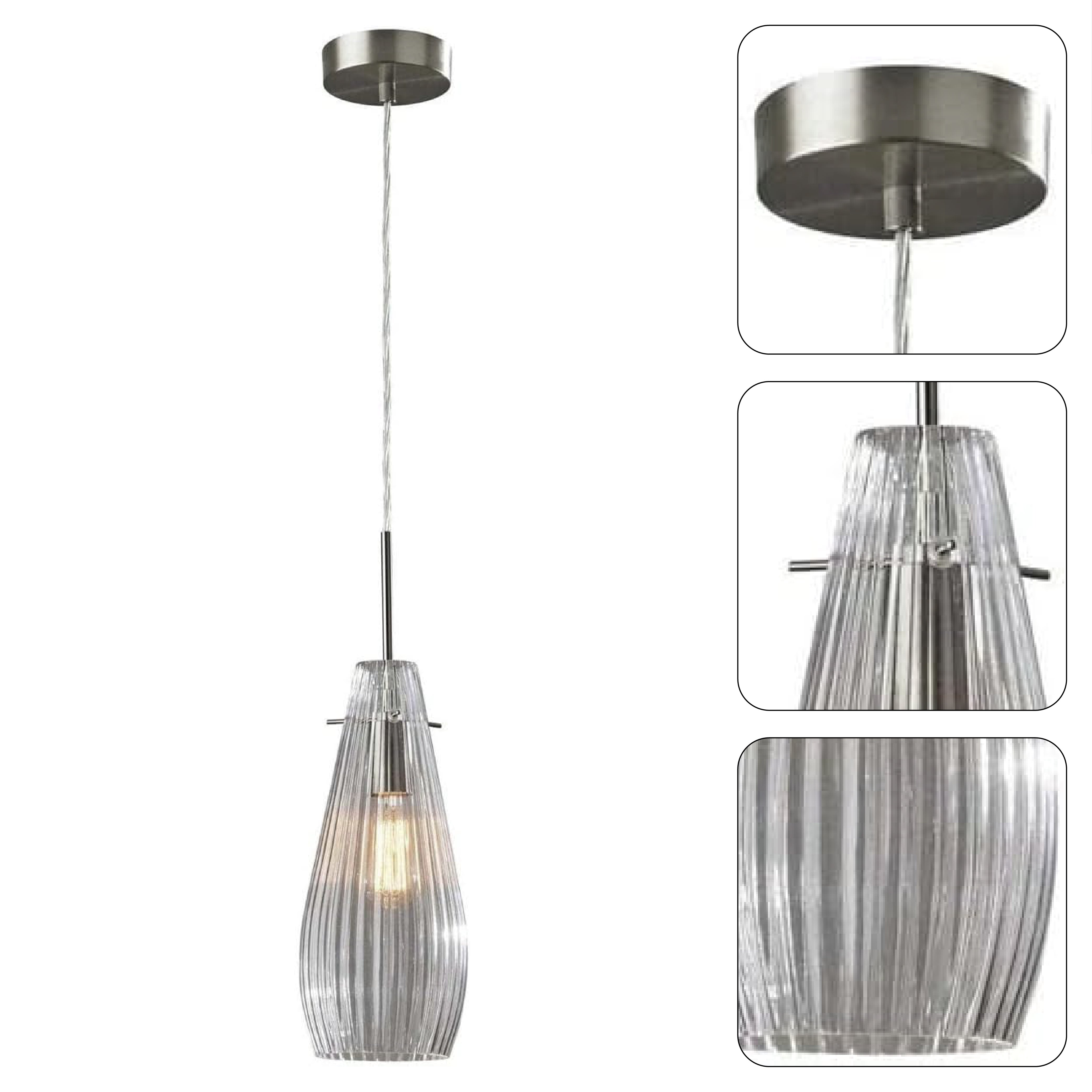 Mid-century modern pendant light steel kitchen lights glass island light fixture