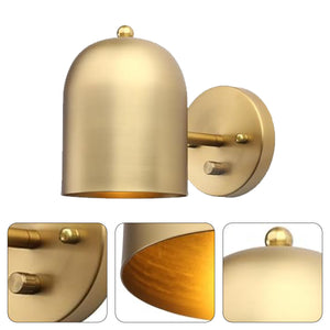 Set of 2 modern sconce light golden vanity light brass wall light