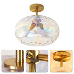 3-Light modern ceiling light gold and clear hallway light brass and glass fixtures light