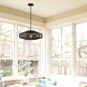 Farmhouse pendant light black rattan pendant light kitchen island hanging lights