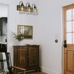 3-Light farmhouse fixtures light black vanity light iron wall sconce light