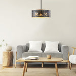 3-Light farmhouse hanging lights black and gold dining light metal pendant light