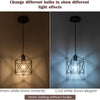 Black cage hanging lamp rust island pendant light fixture