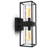 Black porch wall sconce industrial wall light fixture with glass shade