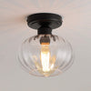 Industrial Glass Flush Mount Light Fixture with Glass Shade rust semi flush mount lamp