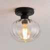 Industrial glass semi flush ceiling lights black ceiling light fixture