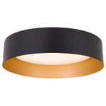 Matte black flush mount light LED ceiling light fixture with gold inside finish