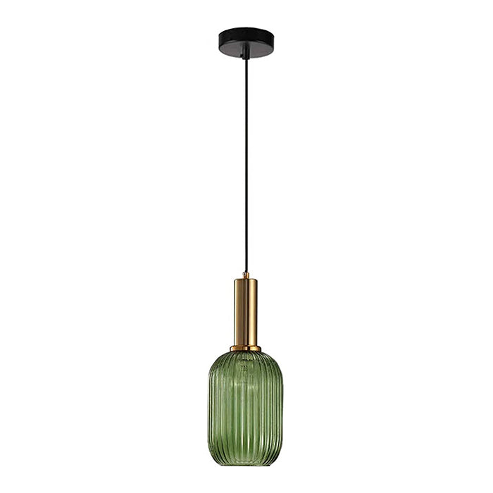 Modern green pendant light fixtures island striped pendant lamp