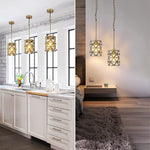 Modern pendant lighting for kitchen island Brass Frame Chandeliers Light 1 Light Bedroom Light