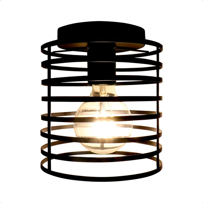 Small cage ceiling light fixture rust black industrial ceiling lamp