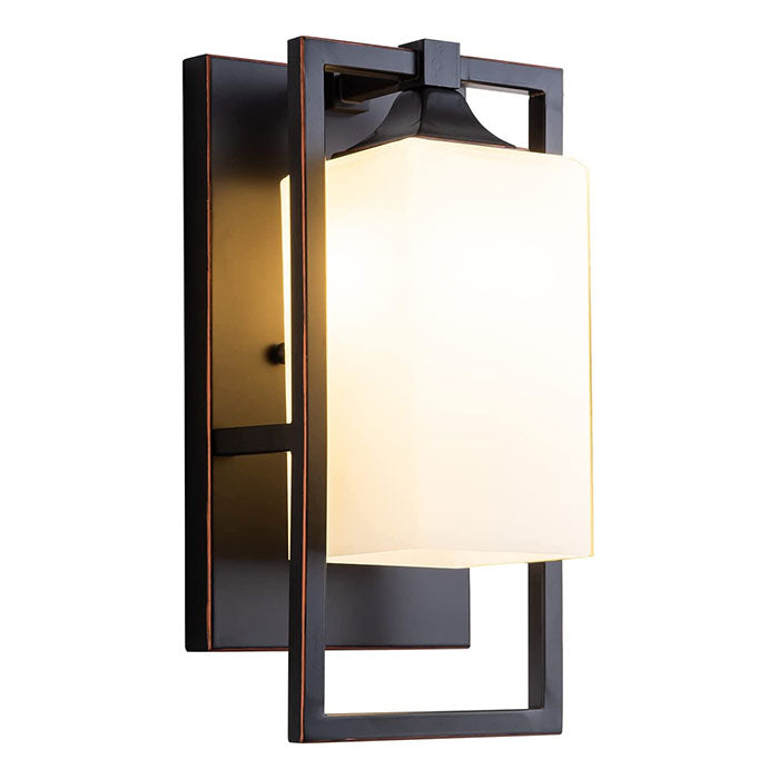 Vintage wall sconce with bronze finish glass vanity wall light fixture