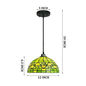 Green hanging lamp Glass swag lamp 12 Inch tiffany lamp shades only