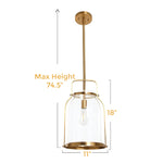 Brushed Gold pendant Light Metal Pendant Lights fixture Retro Dining Room Light