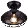 vintage industrial semi flush mount ceiling light fixture farmhouse black cage ceiling lamp