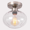 Modern glass semi flush mount ceiling light chrome close to ceiling lighting with nickel finish