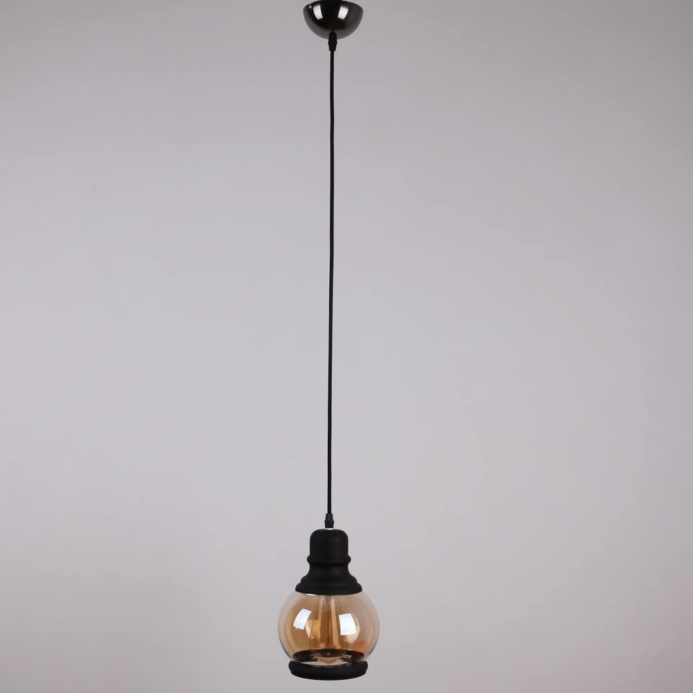 Mason Jar glass black painted pendant lamp light