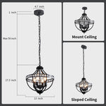 4 light crystal chandelier rust vintage black farmhouse pendant hanging light