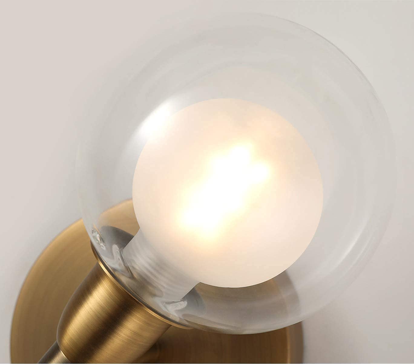 2 light globe glass wall sconce modern gold wall lamp