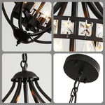 4 light crystal chandelier rust vintage black farmhouse pendant hanging light