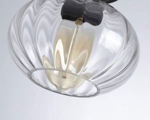 Industrial glass semi flush ceiling lights black ceiling light fixture