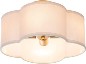 4 light semi flush mount ceiling lamp white fabric ceiling light