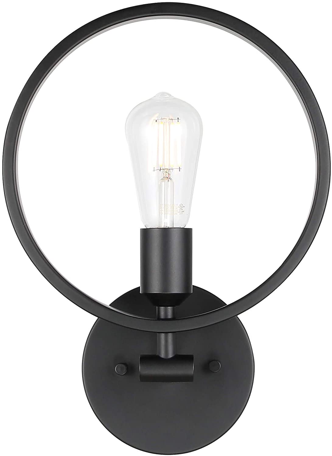 Industrial round wall light simplicity black wall sconce