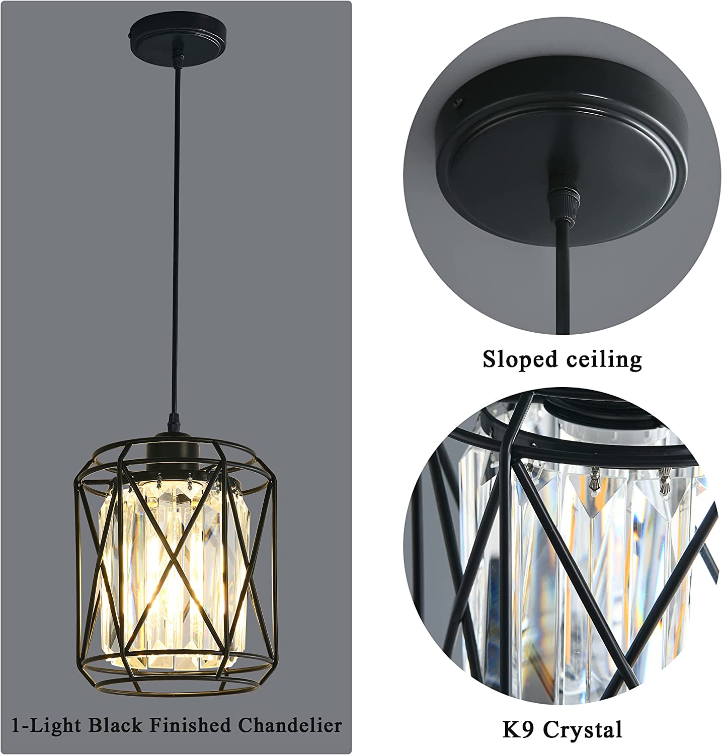 Mini pendant light fixture crystal cage pendant lamp