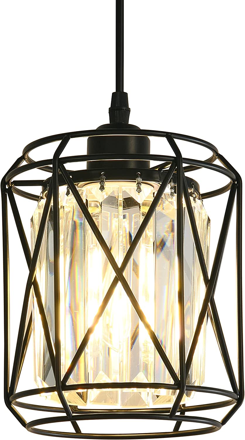 Mini pendant light fixture crystal cage pendant lamp