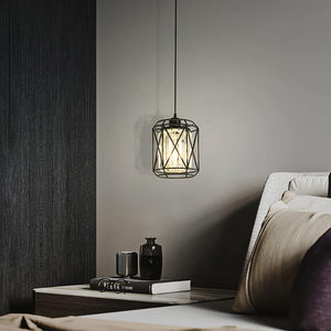 Mini pendant light fixture crystal cage pendant lamp