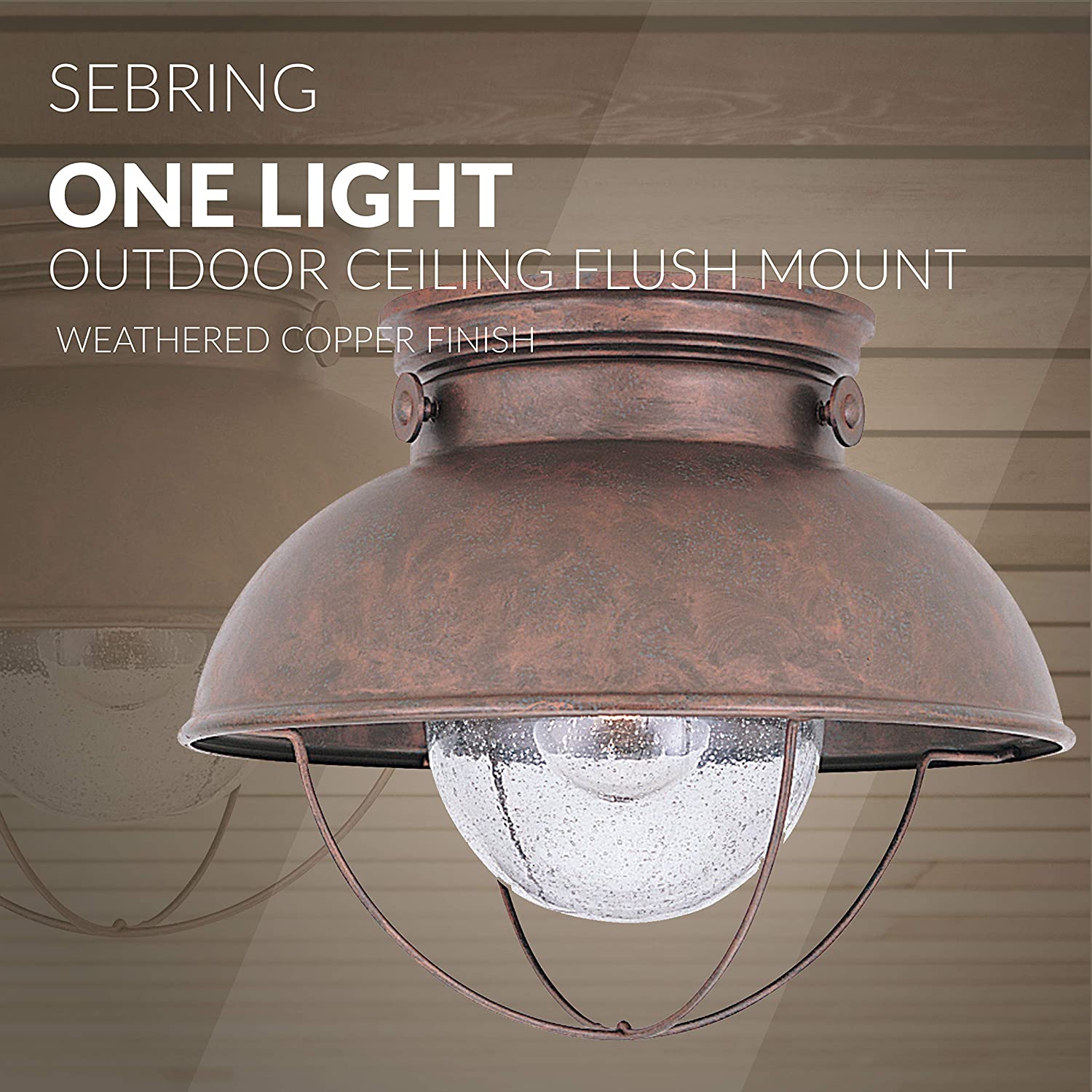 Industrial close to ceiling lamp vintage flush mount ceiling light fixture with seeded glass