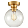 Mini Semi Flush Mount Ceiling Light globe glass ceiling lamp with gold finish