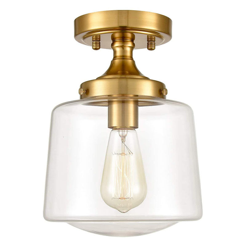 Modern Semi flush Ceiling Lighting fixture glass ceiling lighting with gold finish