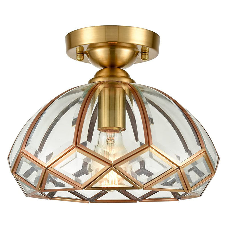 Modern Glass Ceiling Light dome vintage Ceiling Lighting lamp with brass finish