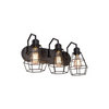 3 light rustic wall light black cage wall light fixture