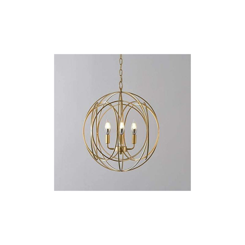 3/4 lights Chandelier Pendant Light in Gold Sphere