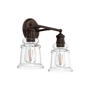 2 light rust vanity wall lights farmhouse glass wall sconces light with dark bronze finish