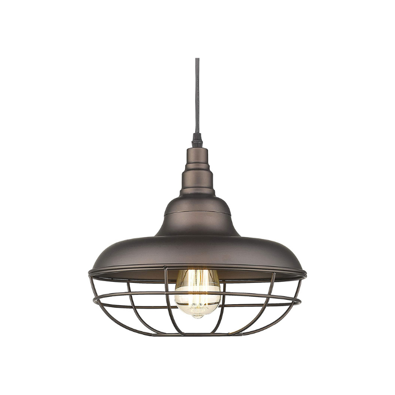 Cage farmhouse pendant light vintage farmhouse light fixtures with Oil rubbed bronze finish