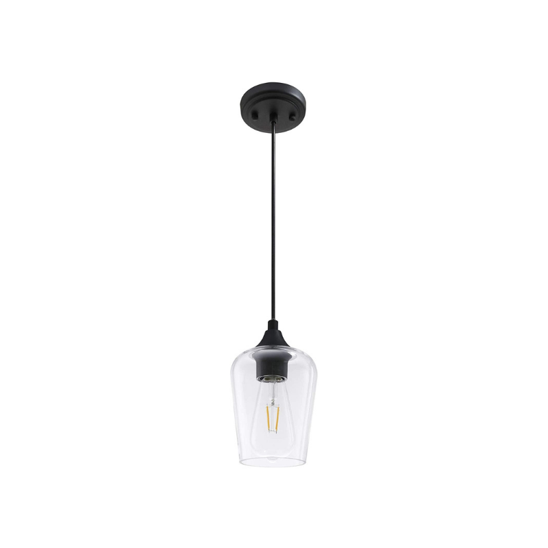 Black glass pendant light industrial ceiling hanging light